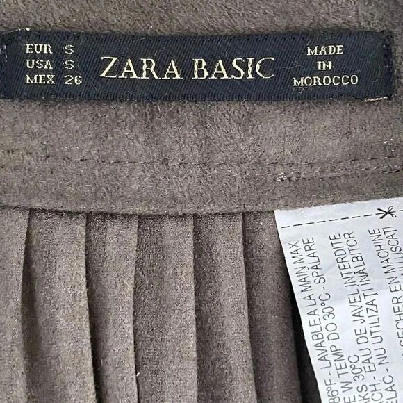 Zara Basic Women’s Olive Green Pleated l MIDI Skirt Boho Elastic Waist S #1134 - Picture 6 of 10